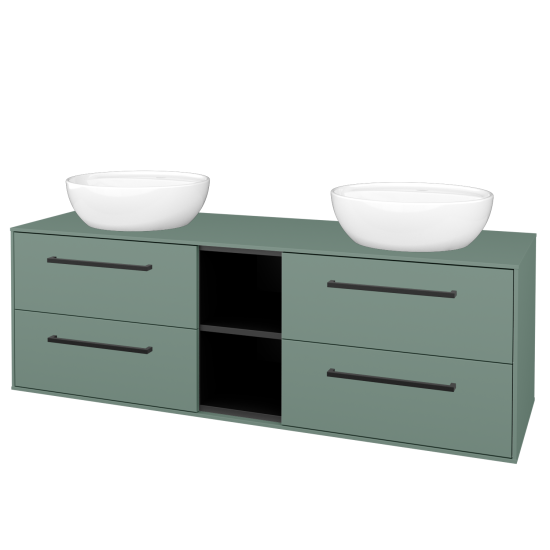 Skříňka pod umyvadlo KVADRO SZZ4O2 150  - M18 Mint mat - Úchytka T06 - M18 Mint mat - Ne