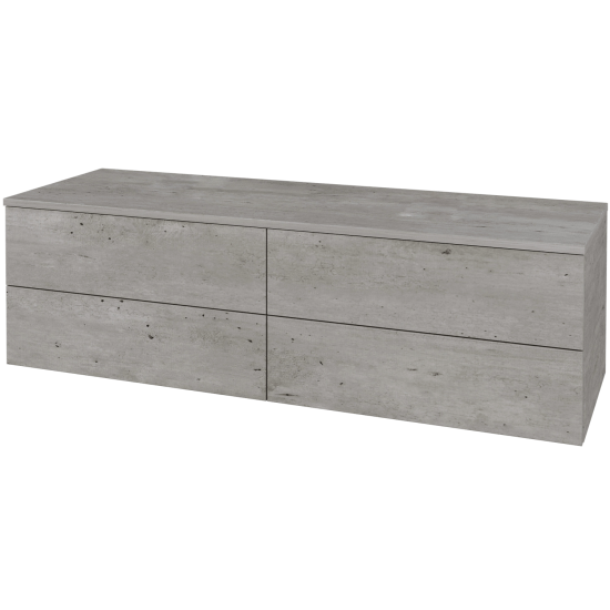 Skříňka pod umyvadlo MODULE SZZ4 140 (bez umyvadel)  - D01 Beton - D01 Beton - Ne