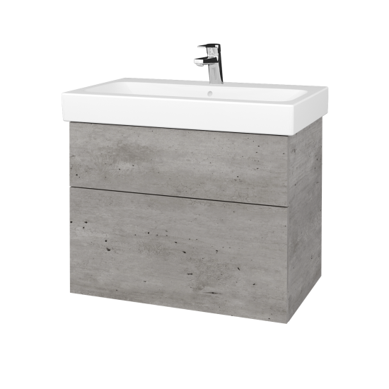 Skříňka pod umyvadlo Q MAX SZZ2 75 (pro umyvadlo Geberit iCon)  - D01 Beton - Úchytka T00 (bez úchytky) - D01 Beton