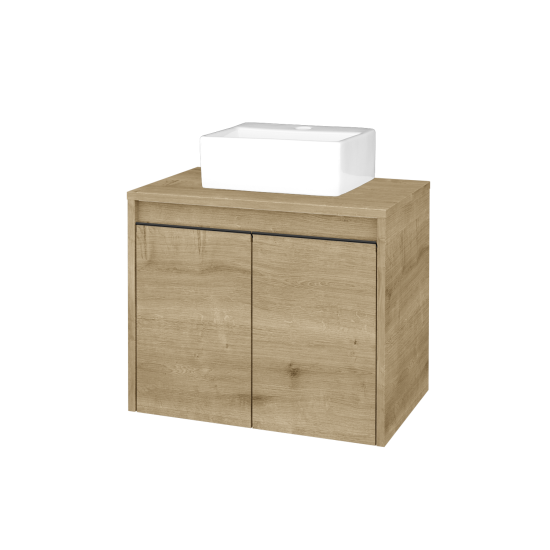 Skříňka pod umyvadlo VISIT SZD2 60 (umyvadlo Gladi)  - D09 Arlington - Úchytka T33 - D25 Teak - Ne