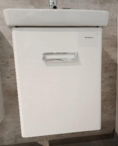 Výprodej 125 - Umyvadlová skříňka SINGLE 500 - BÍLÁ vysoký lesk vč.umyvadla MINI 50 