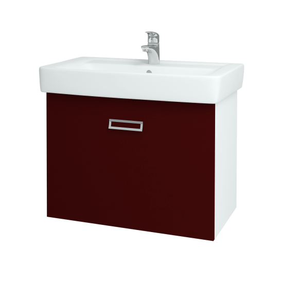 Výprodej 225 - umyvadlová skříňka Q MONO 80 Červená vysoký lesk + um. Q 80 