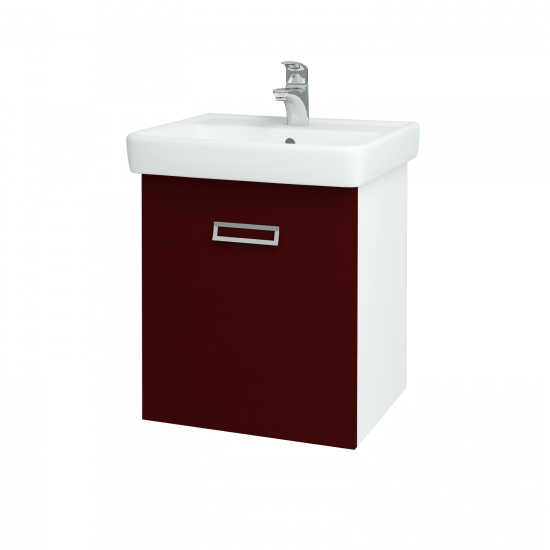 Výprodej 227 - umyvadlová skříňka Q MONO 55 Červená vysoký lesk + um. Q 55 