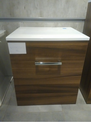 Výprodej 32 - Kontejner Q mono 550 + úchyt.B  - boky + čelo Ořech/ horní plátek Bílá lesk 