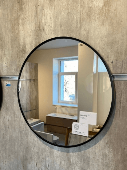 Výprodej 323 - Kulaté ZC s černým rámem šíře 70 cm, LED zezadu 