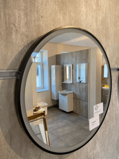 Výprodej 325 - kulaté ZC c černým rámem šíře 70 cm, LED zepředu 