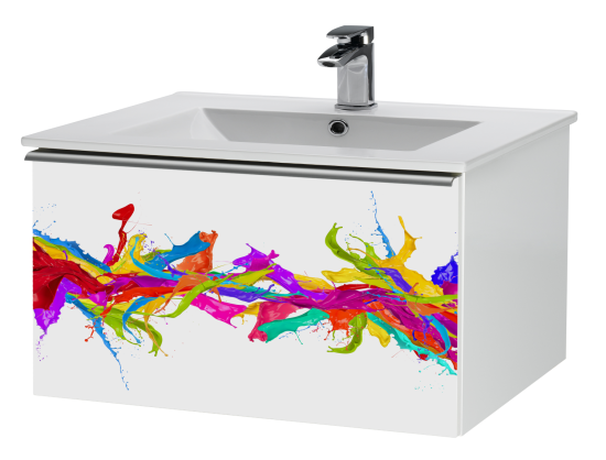 Výprodej 351 - Umyvadlová skříňka IMAGE SZZ 75 Akvarel + umyvadlo Slim 75 