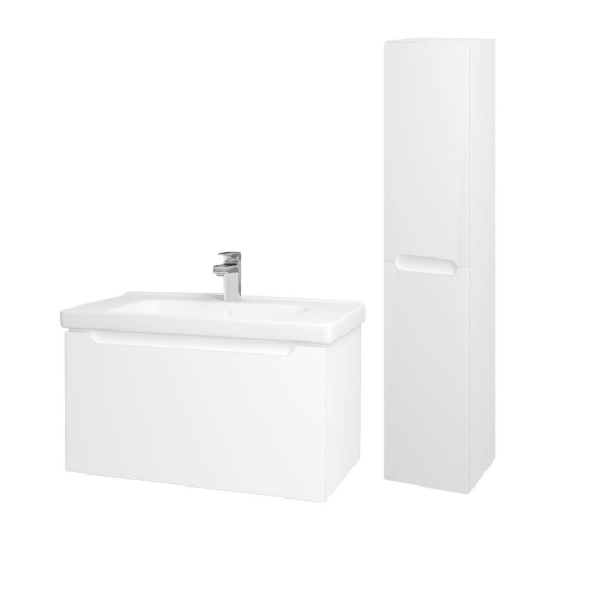 Výprodej 470 - Koupelnový set COLOR - um. skříňka SZZ2 vč. um. Harmonia 80 a vysoká skříň SVD2 35 