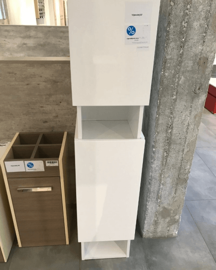 Výprodej 87 - INVENCE 35 skříň vysoká L/P - BÍLÁ VYSOKÝ LESK 