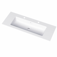 Keramické umyvadlo Pura 120 se 2 otvory pro baterii - bílé 