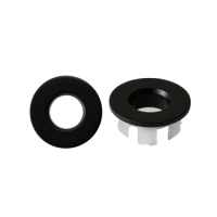 Krytka přepadu černá mat – průměr otvoru 24 mm 