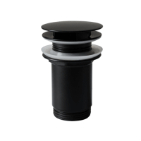 Průtoková výpusť  5/4" pro umyvadla bez přepadu - černá mat 