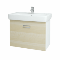 Výprodej 223 - umyvadlová skříňka Q MONO 80 Bílá lesk/Bříza + um. Q 80 