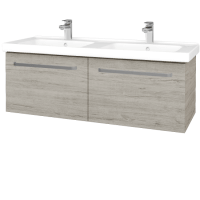 Výprodej 534 - Umyvadlová skříňka BIG INN SZZ2 125, D05/D05, T01 + dvojumyvadlo Harmonia 125 