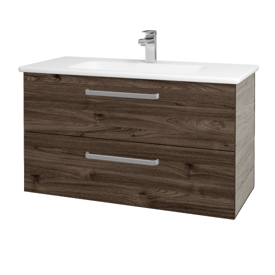 Umyvadlová skříňka GIO SZZ2 100  - D05 Oregon - Úchytka T01 - D25 Teak