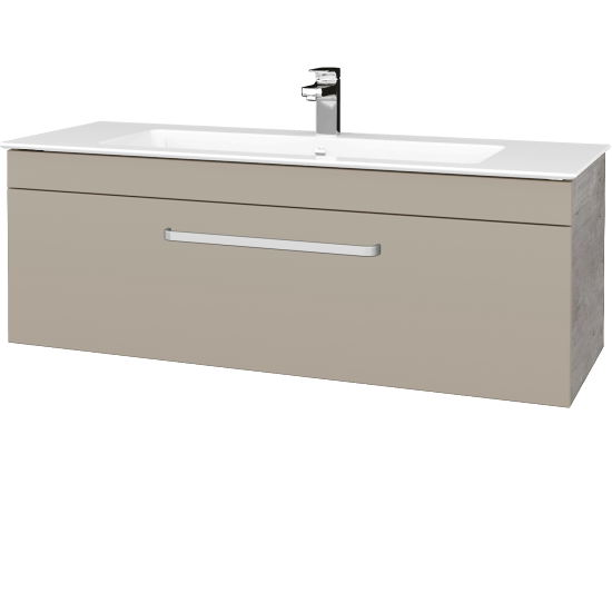 Umyvadlová skříňka ASTON SZZ 120  - D01 Beton - Úchytka T01 - M05 Béžová mat