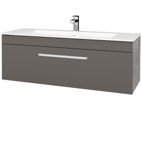 Umyvadlová skříňka ASTON SZZ 120  - D01 Beton - Úchytka T01 - N06 Lava