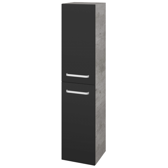 Hochschrank UNI SVD2 35  - D01 Beton - Griffes T01 - N03 Graphite - Links