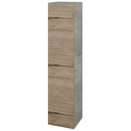 Vysoká skříň DOS SVD2 35  - D01 Beton - Úchytka T00 (bez úchytky) - D23 Herkules - Levé