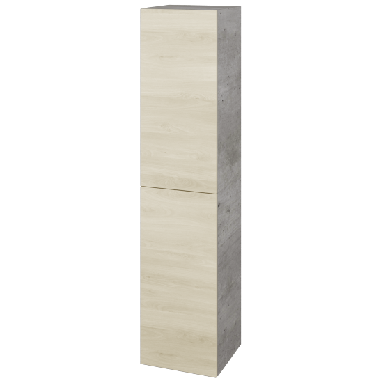 Vysoká skříň DOS SVD2 35  - D01 Beton - Úchytka T00 (bez úchytky) - D24 Ohio - Levé