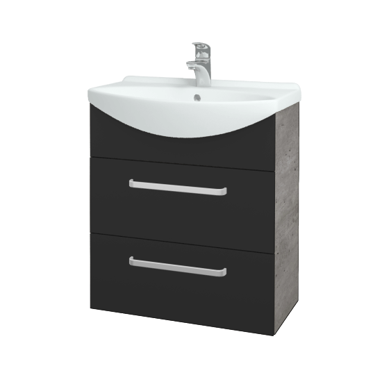 Umyvadlová skříňka TAKE IT SZZ2 65  - D01 Beton - Úchytka T01 - N03 Graphite