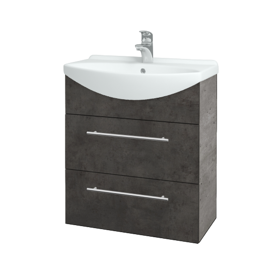Umyvadlová skříňka TAKE IT SZZ2 65  - D01 Beton - Úchytka T02 - D16 Beton tmavý