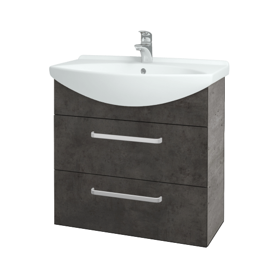 Umyvadlová skříňka TAKE IT SZZ2 75  - D01 Beton - Úchytka T01 - D16 Beton tmavý
