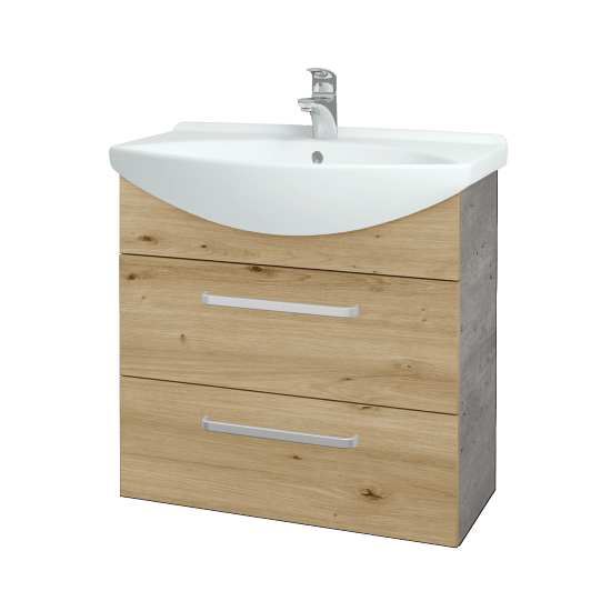 Umyvadlová skříňka TAKE IT SZZ2 75  - D01 Beton - Úchytka T01 - D22 Karamel