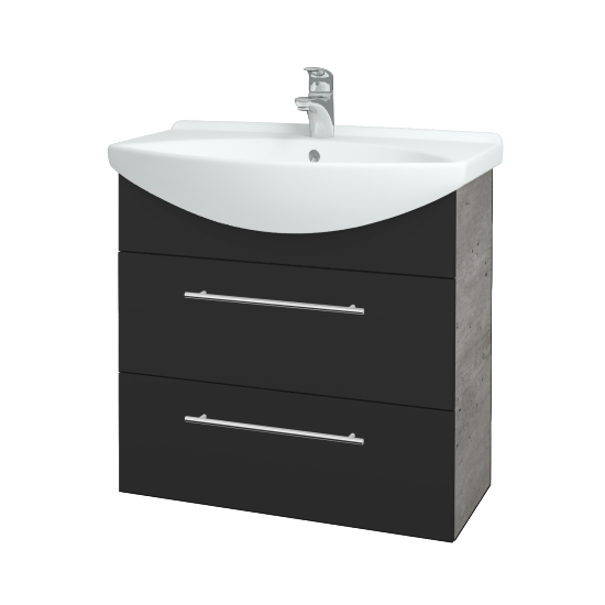 Umyvadlová skříňka TAKE IT SZZ2 75  - D01 Beton - Úchytka T02 - N03 Graphite