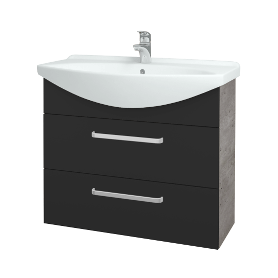 Umyvadlová skříňka TAKE IT SZZ2 85  - D01 Beton - Úchytka T01 - N03 Graphite