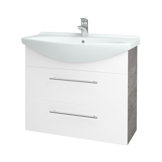 Umyvadlová skříňka TAKE IT SZZ2 85  - D01 Beton - Úchytka T02 - N01 Bílá lesk