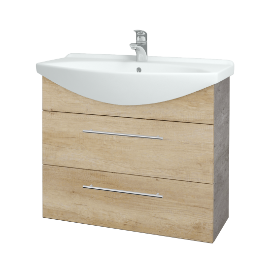 Umyvadlová skříňka TAKE IT SZZ2 85  - D01 Beton - Úchytka T02 - D15 Nebraska