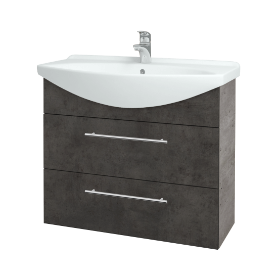 Umyvadlová skříňka TAKE IT SZZ2 85  - D01 Beton - Úchytka T02 - D16 Beton tmavý