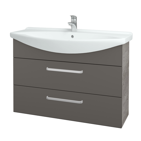 Umyvadlová skříňka TAKE IT SZZ2 105  - D01 Beton - Úchytka T01 - N06 Lava