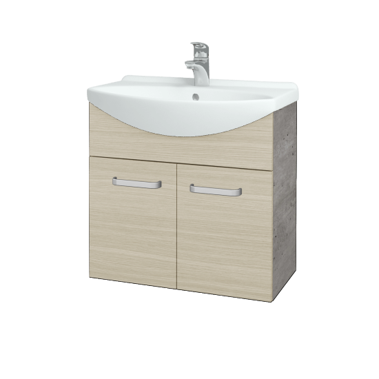 Umyvadlová skříňka TAKE IT SZD2 65  - D01 Beton - Úchytka T01 - D04 Dub