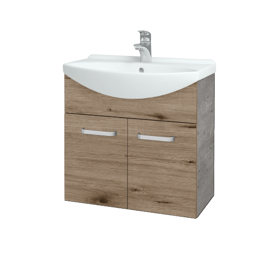 Umyvadlová skříňka TAKE IT SZD2 65  - D01 Beton - Úchytka T01 - D23 Herkules