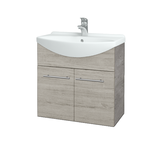 Umyvadlová skříňka TAKE IT SZD2 65  - D01 Beton - Úchytka T02 - D05 Oregon