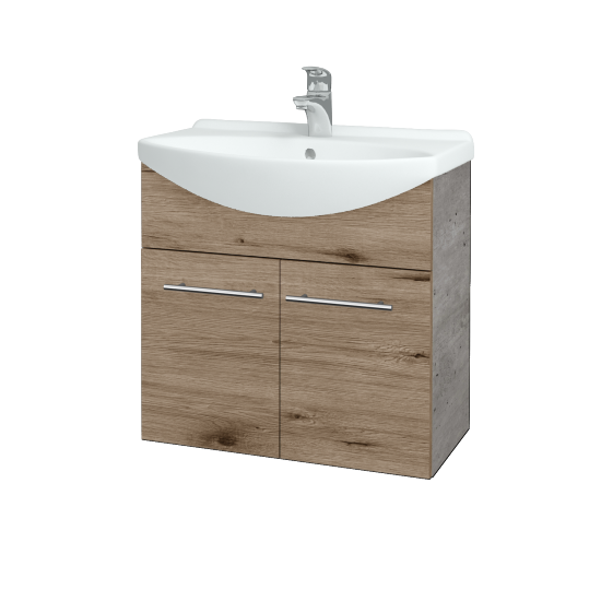 Umyvadlová skříňka TAKE IT SZD2 65  - D01 Beton - Úchytka T02 - D23 Herkules