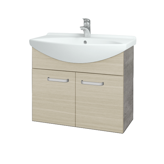 Umyvadlová skříňka TAKE IT SZD2 75  - D01 Beton - Úchytka T01 - D04 Dub