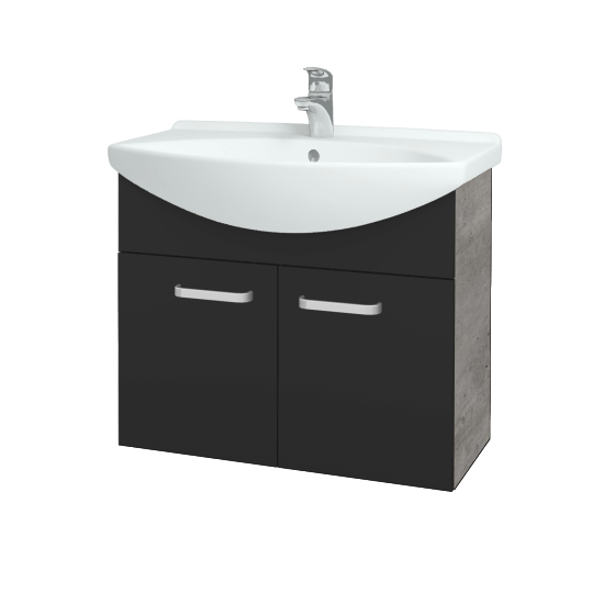 Umyvadlová skříňka TAKE IT SZD2 75  - D01 Beton - Úchytka T01 - N03 Graphite