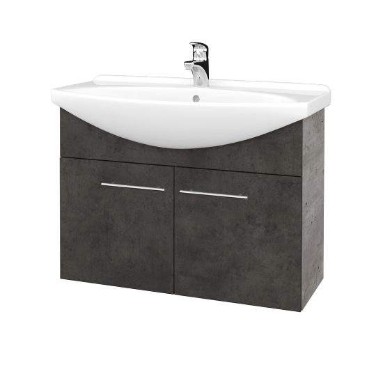 Umyvadlová skříňka TAKE IT SZD2 85  - D01 Beton - Úchytka T02 - D16 Beton tmavý