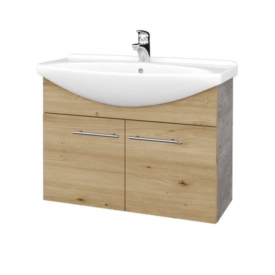 Umyvadlová skříňka TAKE IT SZD2 85  - D01 Beton - Úchytka T02 - D22 Karamel