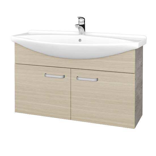 Umyvadlová skříňka TAKE IT SZD2 105  - D01 Beton - Úchytka T01 - D04 Dub