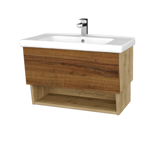 Koupelnová skříňka INVENCE SZZO 80 (umyvadlo Harmonia)  - D09 Arlington - D27 Cognac