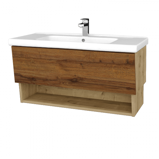 Koupelnová skříňka INVENCE SZZO 100 (umyvadlo Harmonia)  - D09 Arlington - D27 Cognac