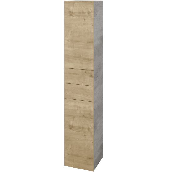 Vysoká skříň DOS SVD2Z2 35  - D01 Beton - Úchytka T00 (bez úchytky) - D09 Arlington - Levé