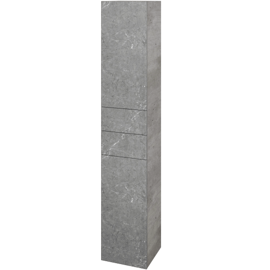 Vysoká skříň DOS SVD2Z2 35  - D01 Beton - Úchytka T00 (bez úchytky) - D20 Galaxy - Levé