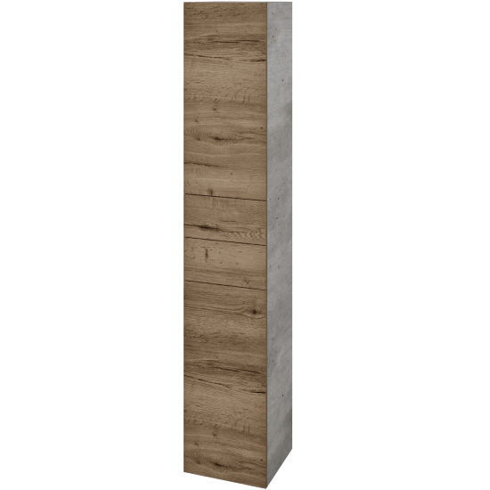 Vysoká skříň DOS SVD2Z2 35  - D01 Beton - Úchytka T00 (bez úchytky) - D21 Tobacco - Levé