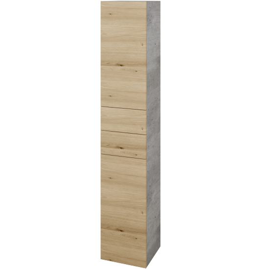 Vysoká skříň DOS SVD2Z2 35  - D01 Beton - Úchytka T00 (bez úchytky) - D22 Karamel - Levé