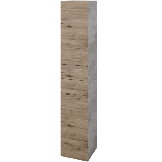 Vysoká skříň DOS SVD2Z2 35  - D01 Beton - Úchytka T00 (bez úchytky) - D23 Herkules - Levé